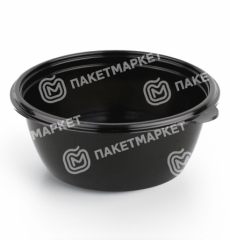 Контейнер под суп 375 мл К-144 черный для еды, фото 